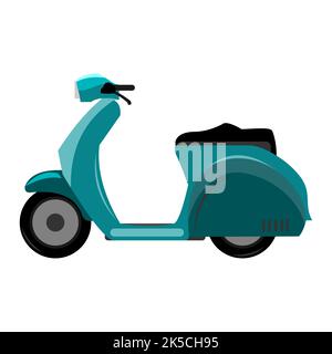 A minimalistic blue motorbike isolated on a white background Stock Vector
