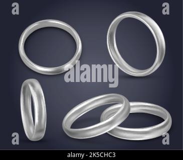 beautiful wedding rings realistic setset vector design illustration Stock Vector