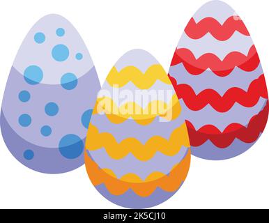 Easter egg icon isometric vector. Cute food. Greeting card Stock Vector