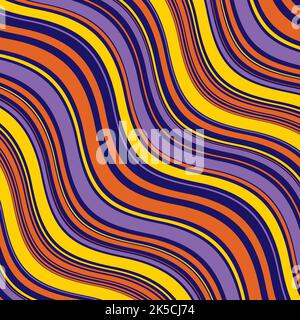 Halloween Wavy Striped Rainbow Pattern Vector Background Stock Vector