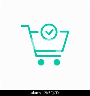 Vector shopping cart and check mark icon Stock Vector