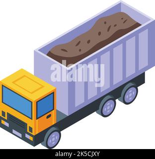 Truck loader icon isometric vector. Mine industry. Machine construction Stock Vector