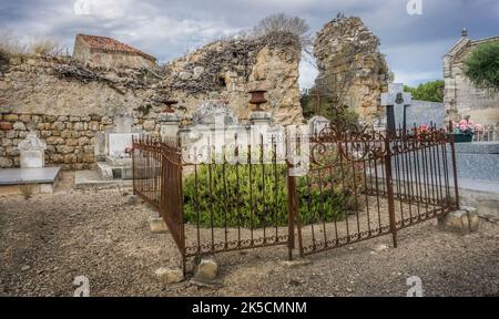 Cemetery in Bizanet. Stock Photo