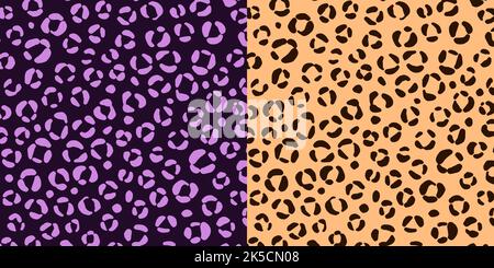 Leopard Cheetah Pattern In Violet And Chocolate Color. Stylish Fur Pattern Vector Illustration Stock Vector