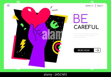 Be careful - colorful flat design style illustration Stock Vector
