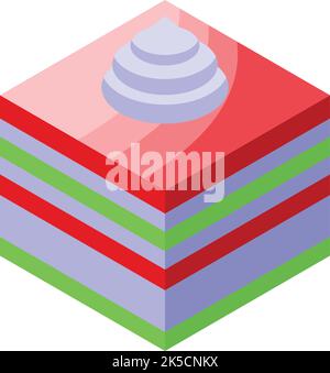 Piece jelly cake icon isometric vector. Candy food. Sweet food Stock Vector
