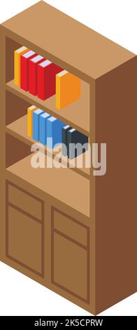 Book store icon isometric vector. University office. Legal law Stock Vector