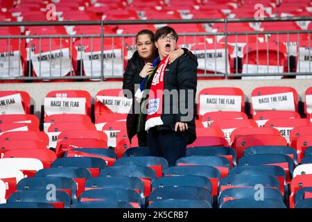 London, UK. 07th Oct, 2022. The first fans enter Wembley for the friendly game between England and USA at Wembley Stadium in London, England. (Liam Asman/SPP) Credit: SPP Sport Press Photo. /Alamy Live News Stock Photo