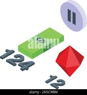 Game icon isometric vector. Arcade machine. Mobile slot Stock Vector