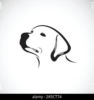 Vector of a dog head(Labrador Retriever) on white background, Pet. Animals. Stock Vector