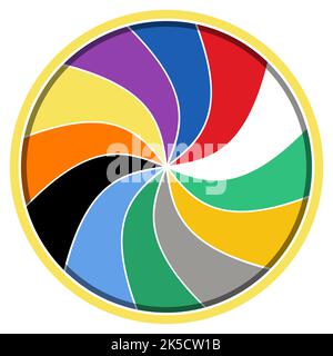 Colorful Spin Wheel Vortex Whirl Vector Illustration Stock Vector