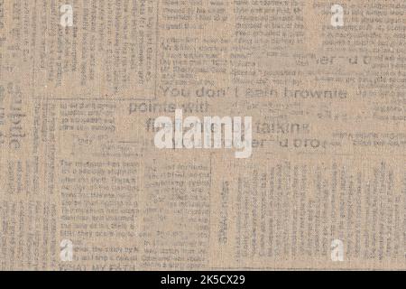 Linen with vague newspaper print. Meant as background Stock Photo