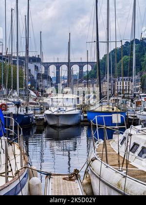 In the old town of Morlaix, Brittany, France Stock Photo