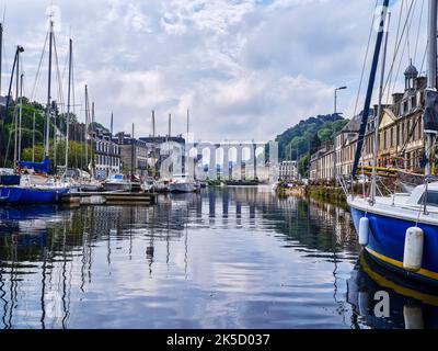 In the old town of Morlaix, Brittany, France Stock Photo