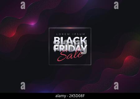 realistic wavy black friday background vector design illustration Stock Vector