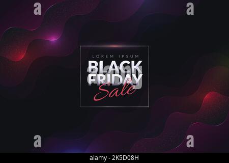 realistic wavy black friday background vector design illustration Stock Vector