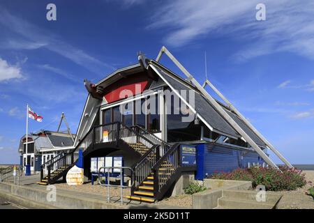 The RNLI Lifeboat Station, Aldeburgh town, Suffolk, East Anglia, England Stock Photo