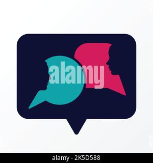 Black frame with people speech Stock Vector