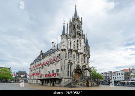 Netherlands, Gouda, City Hall, Het Oude Stadhus, Goudse Waag Stock Photo