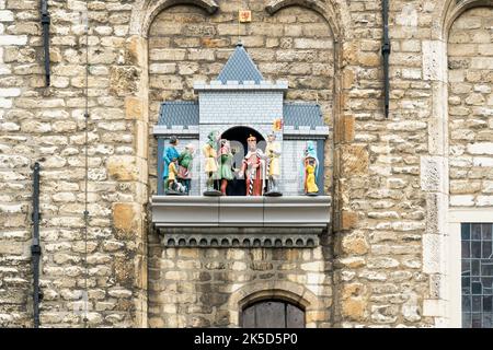 Netherlands, Gouda, city hall, Het Oude Stadhus, carillon in action Stock Photo