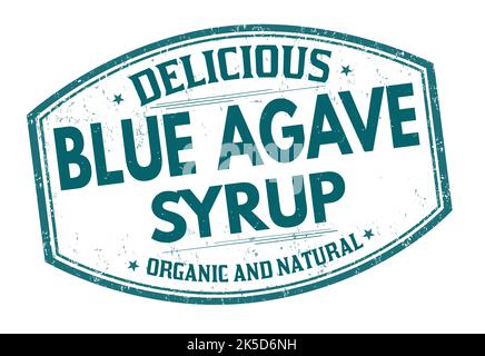 Blue agave syrup grunge rubber stamp on white background, vector illustration Stock Vector