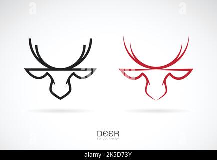Vector of deer head design on white background. Symbol. Animals. Deer Icon.  Easy editable layered vector illustration. Stock Vector