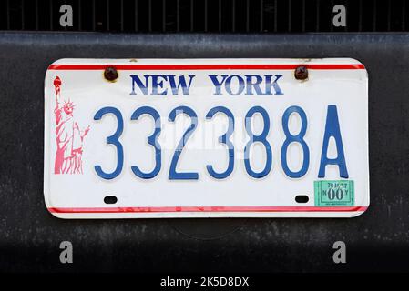 Car license plates from New York, New York State, USA Stock Photo