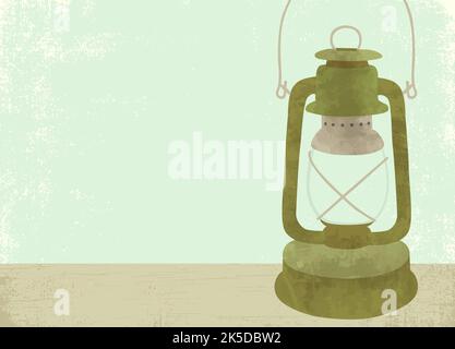 An old fashioned worn lantern in a cut paper style with textures Stock Vector