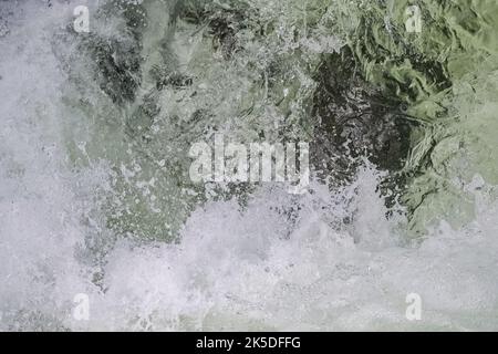 Water background, drops, water flow in the river Stock Photo