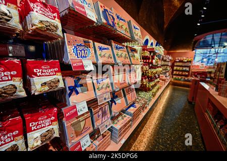 Vienna, Austria - May 17, 2022: Manner sweet wafers store in Austria. Stock Photo