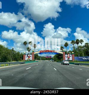 Orlando, FL USA -July 19 2020:  The entrance to  Walt Disney World  in Orlando, Florida. Stock Photo