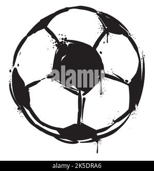 Street art design with black soccer ball painted in graffiti style. Stock Vector