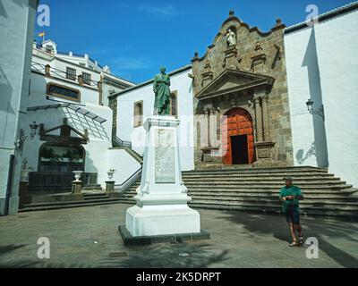 Colouful Old homes houses in santa cruz de la palma spain,las palma,la palma,las palma old town,fort in las palma,las palmas de gran caneria Stock Photo