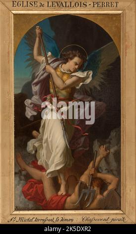 Saint Michael Trampling the Devil Stock Photo - Alamy
