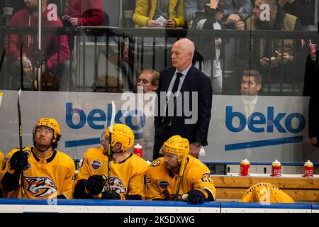 Nashville Predators head coach John Hynes leads a practice during NHL hockey  training camp Tuesday, July 14, 2020, in Nashville, Tenn. (AP Photo/Mark  Humphrey Stock Photo - Alamy