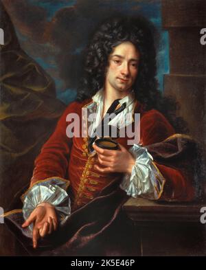 Gentilhomme prisant du tabac, between 1694 and 1734. Young man with snuff box. Stock Photo