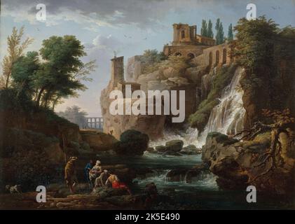 Les Cascatelles de Tivoli, between 1740 and 1748. The waterfalls at Tivoli. Stock Photo