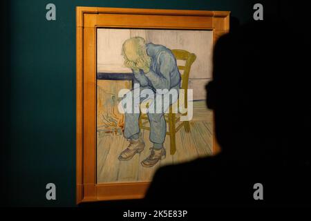'Sorrowing old man ('At Eternity's Gate')' by Vincent Van Gogh exhibited in the exhibition 'Van Gogh. Masterpieces from the Kroller-Muller Museum' (Photo by Matteo Nardone / Pacific Press/Sipa USA)