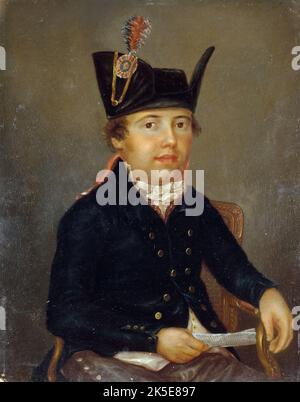 Pierre-Fran&#xe7;ois Palloy, dit le Patriote (1755-1835), entrepreneur charg&#xe9; de la d&#xe9;molition de la Bastille, en costume de la garde nationale, c1789. Stock Photo