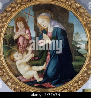 Madonna and Child with Saint John the Baptist, between 1445 and 1510. Stock Photo