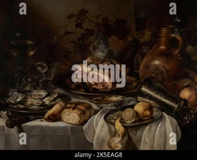 Still life with ham, between 1640 and 1649. Stock Photo