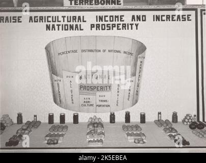 Poster in agricultural exhibit. South Louisiana State Fair, Donaldsonville, Louisiana,  1938-10. Stock Photo