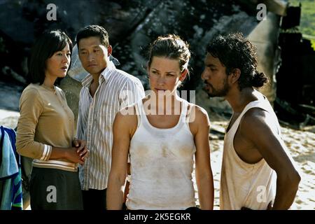 YOON-JIN KIM, DANIEL DAE KIM, EVANGELINE LILLY, NAVEEN ANDREWS, LOST : SEASON 1, 2004 Stock Photo