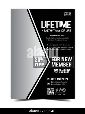 Gym or Fitness Flyer Template Stock Vector