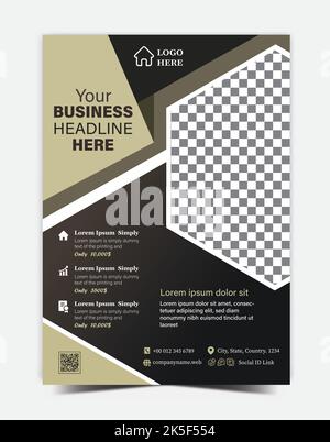 Corporate Flyer Template, Real State Flyer, modern Business Flyer Design Stock Vector