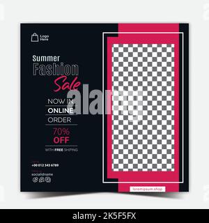 Social media post templates for fashion; fashion design ad templates, new collection post template design Stock Vector