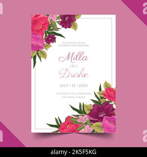 hand drawn wedding poster vector design illustration Stock Vector