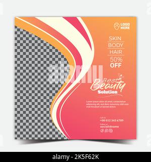beauty makeup centre social media post, beauty parlour banner template Stock Vector