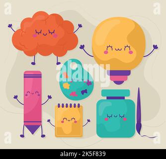 creativity icons bundle Stock Vector