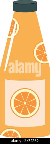 orange beverage bottle Stock Vector